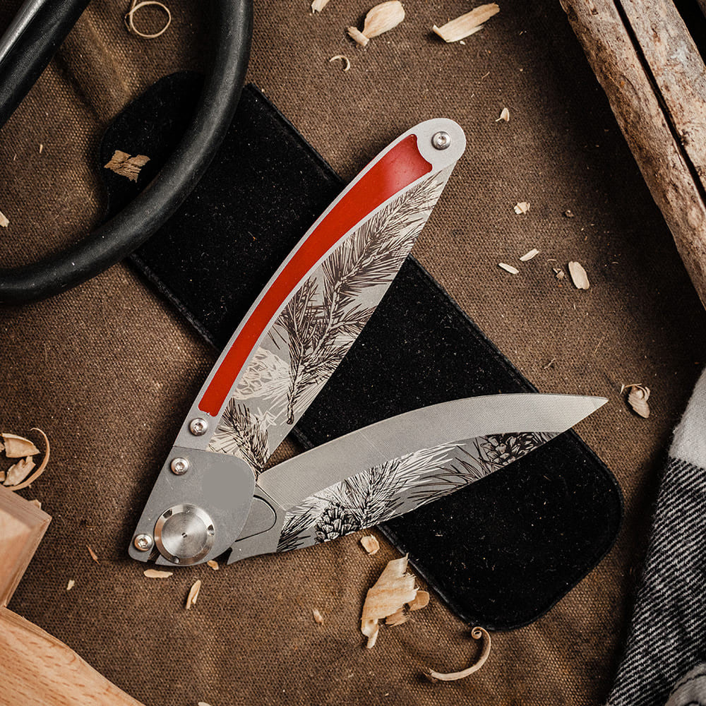Greenhaus Gardening Folding Pocket Knife with Resin Handle and Steel Blade