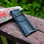 Greenhaus Gardening Folding Knife with Blue Steel Handle & Leather Sheath