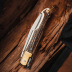 Greenhaus Gardening Folding Knife — Stag Horn Handle & Brass Details