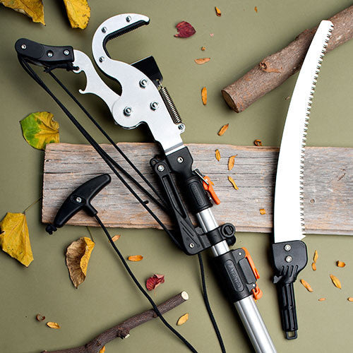Greenhaus Gardening Extendable Jumbo Pole Saw and Pruner for Tree Trimming