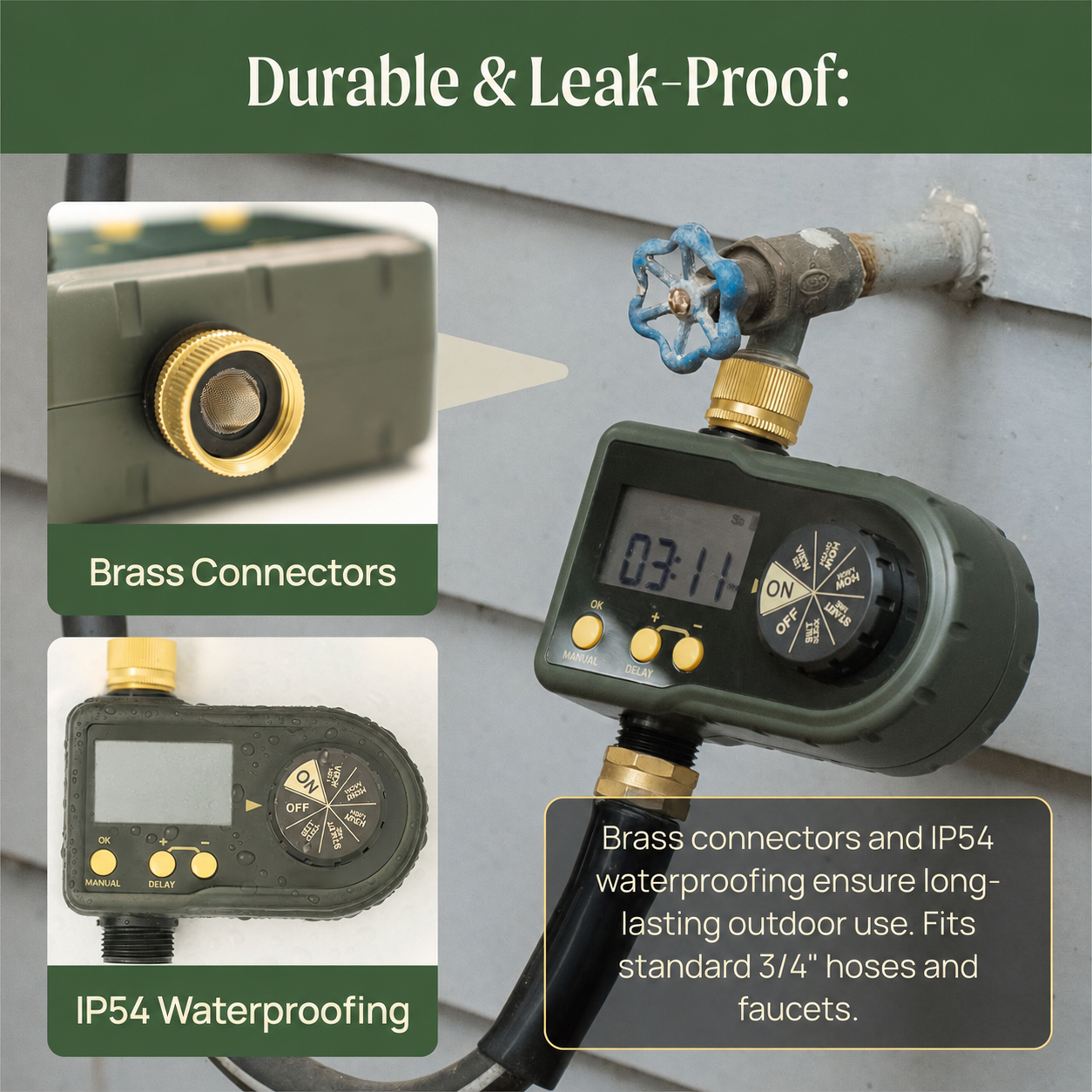 Greenhaus Gardening Automatic Irrigation Timer for Raised Bed Gardening Systems