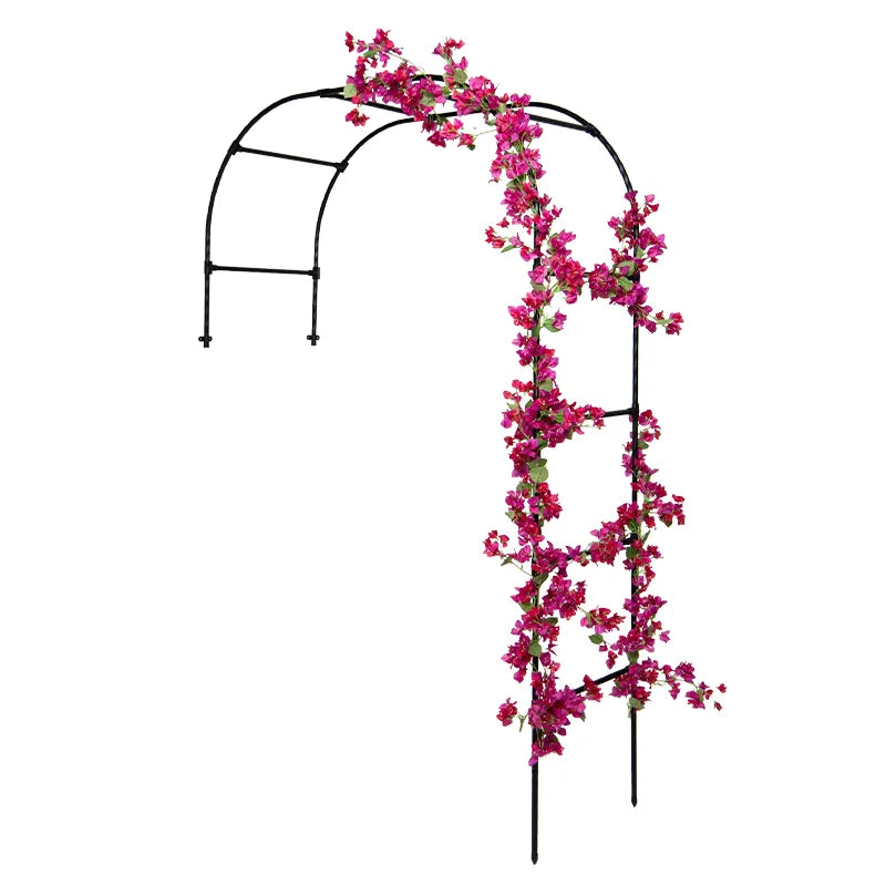 Greenhaus Gardening 3/4 Garden Arch Trellis, Steel Climbing Plant Support Frame