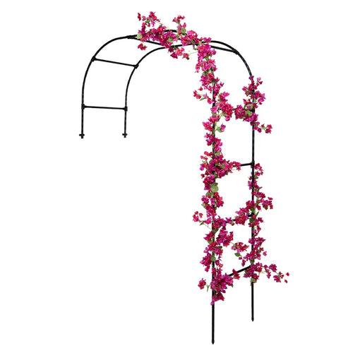 Greenhaus Gardening 3/4 Garden Arch Trellis, Steel Climbing Plant Support Frame