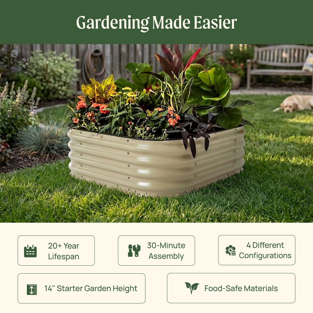Greenhaus Gardening Heavy-Duty Modular Garden Bed for Urban Gardening