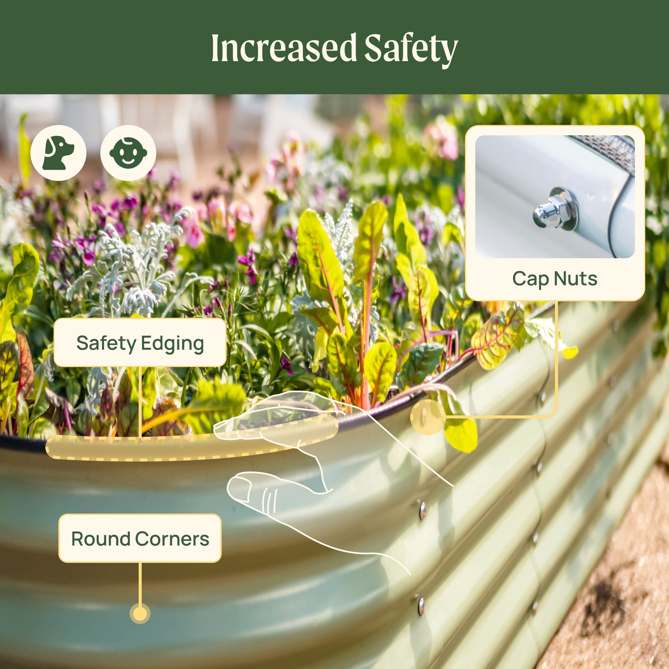 Greenhaus Gardening Heavy-Duty Modular Garden Bed for Urban Gardening