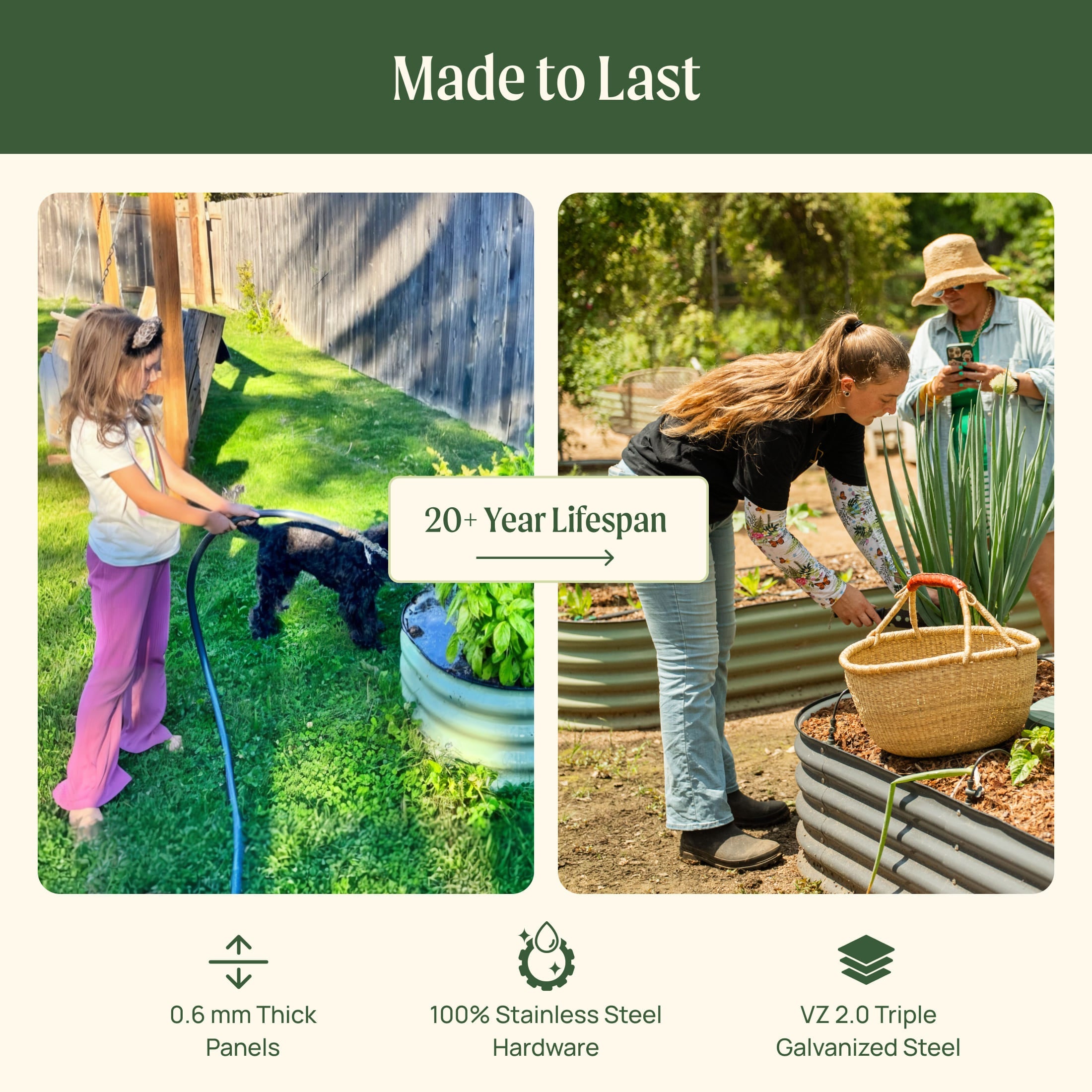 Greenhaus Gardening Heavy-Duty Modular Garden Bed for Urban Gardening