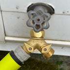 Greenhaus Gardening Faucet Manifold – Dual Outlet Brass Adapter for Water Distribution