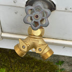 Greenhaus Gardening Faucet Manifold – Dual Outlet Brass Adapter for Water Distribution