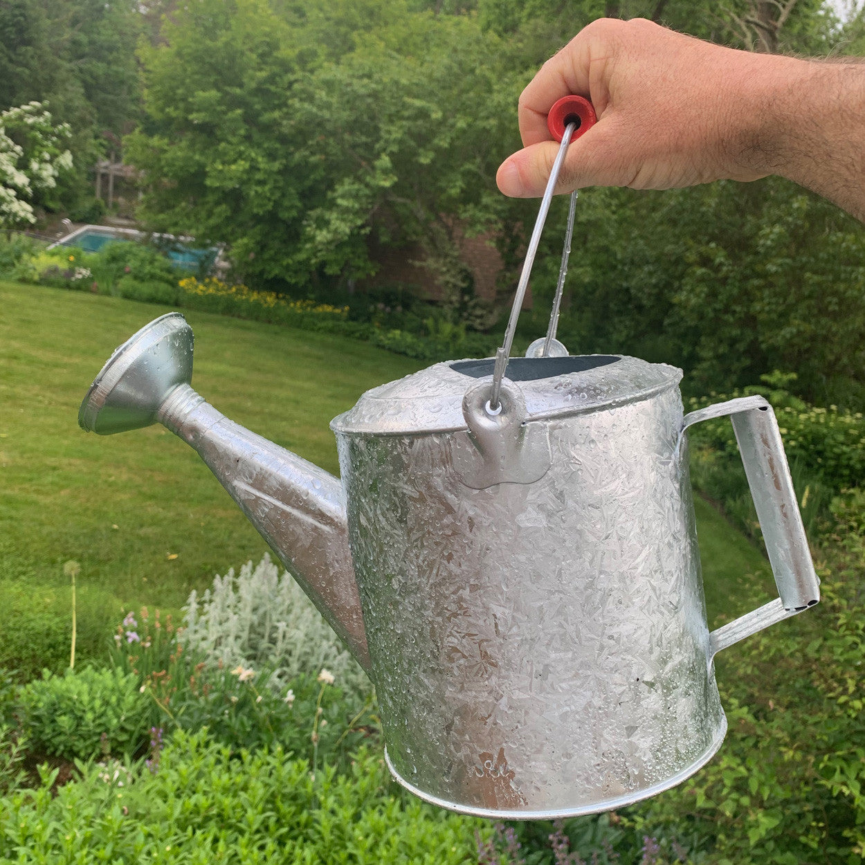Greenhaus Gardening Watering Can – Galvanized 1.5 Gallon Garden Water Can
