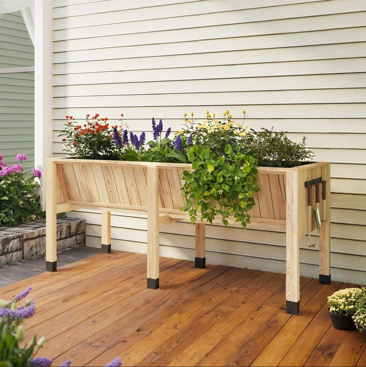 Greenhaus Gardening 46 × 24 × 31 in Elevated Wooden Raised Garden Bed
