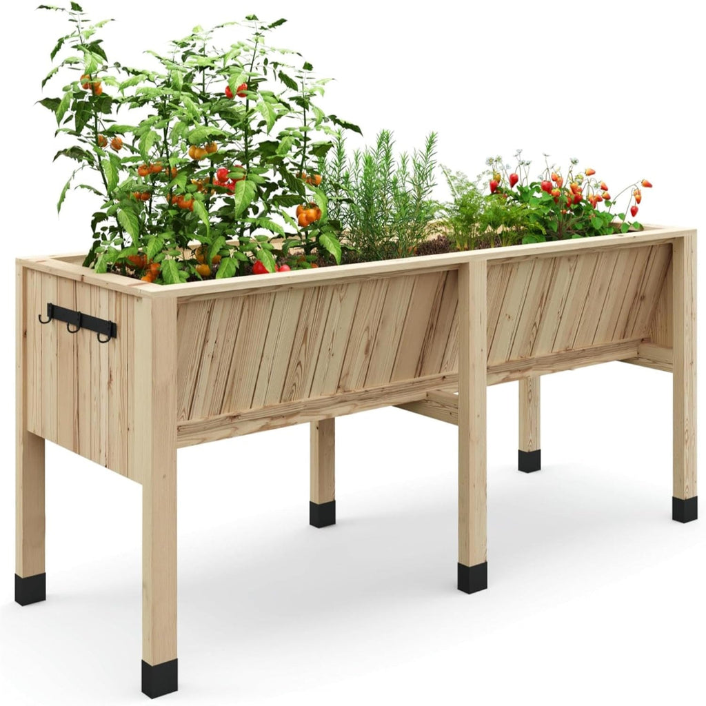 Greenhaus Gardening 46 × 24 × 31 in Elevated Wooden Raised Garden Bed