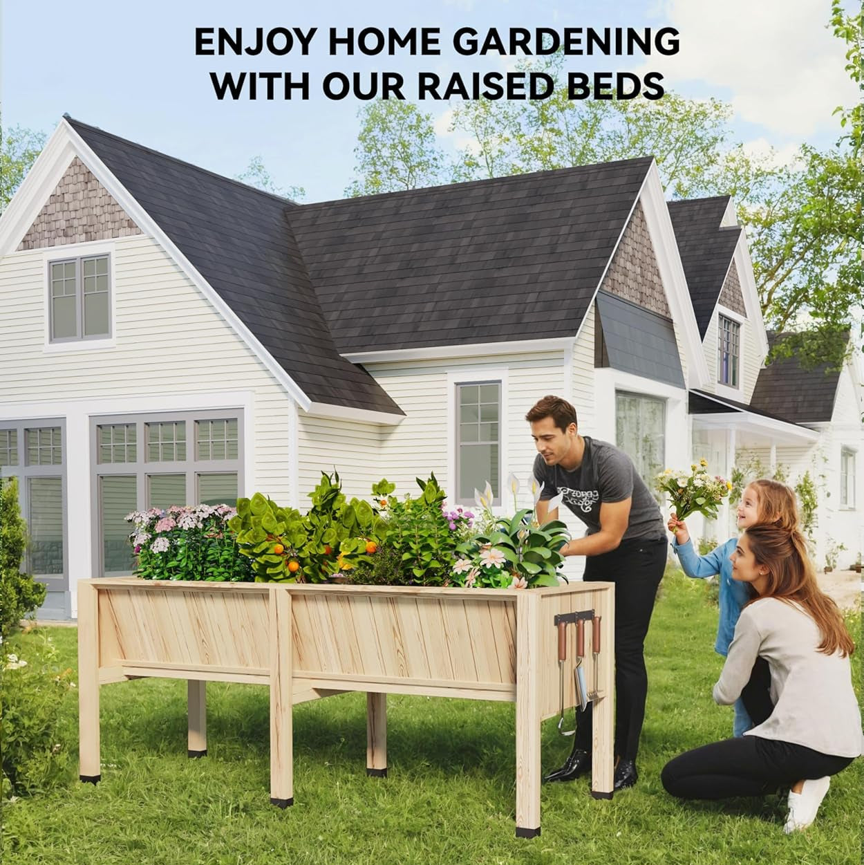 Greenhaus Gardening 46 × 24 × 31 in Elevated Wooden Raised Garden Bed