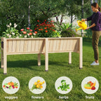 Greenhaus Gardening 46 × 24 × 31 in Elevated Wooden Raised Garden Bed