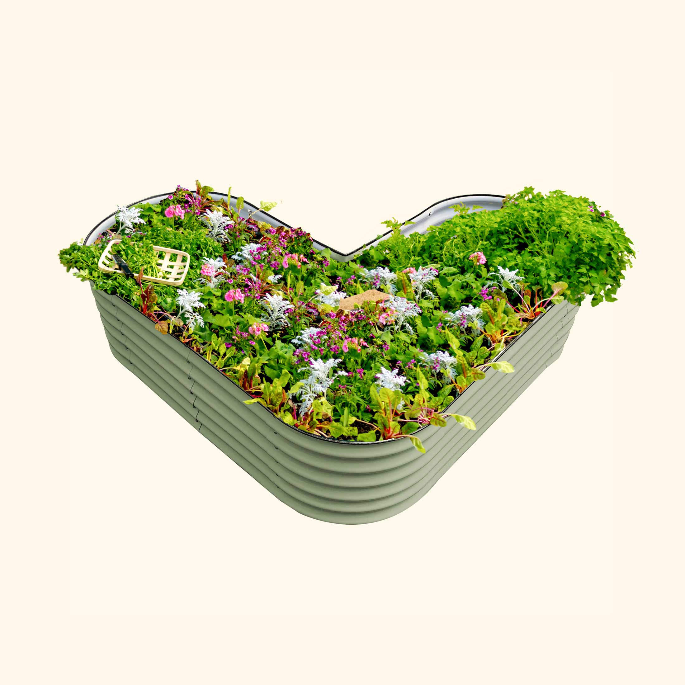 Greenhaus Gardening L-Shaped Raised Garden Bed for Home Vegetable Gardens