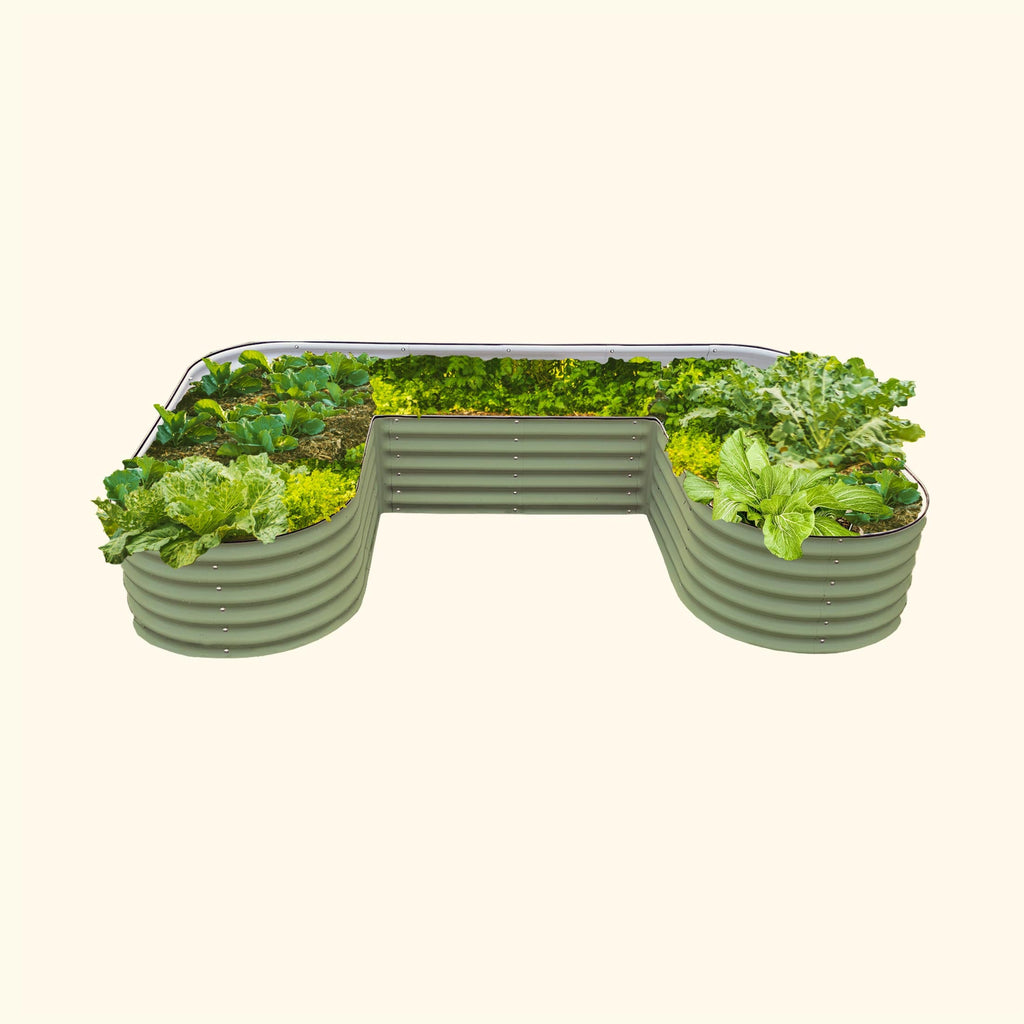 Greenhaus Gardening 17-Inch Raised Garden Bed with U-Shaped Layout