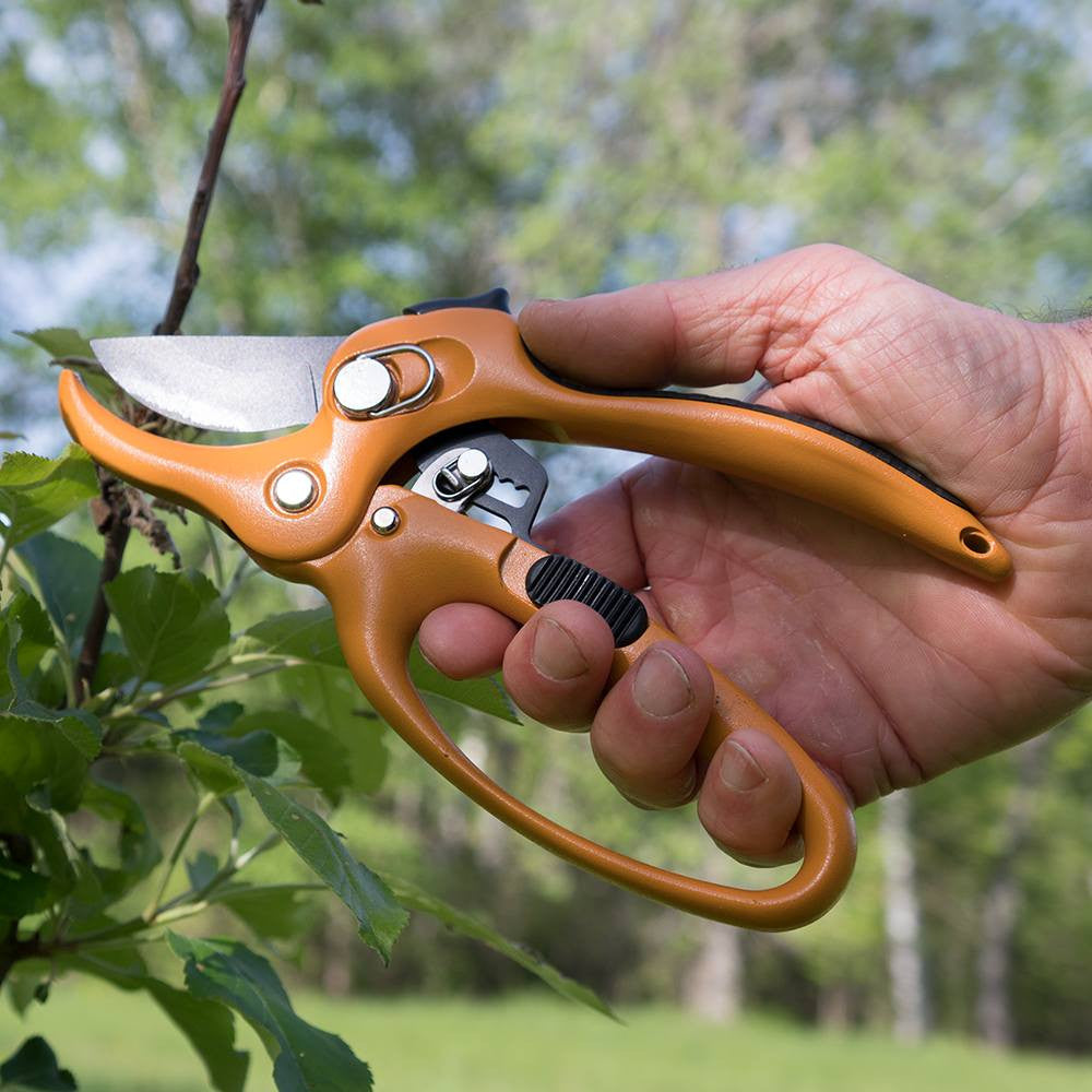 Greenhaus Gardening Ratcheting Pruning Shears for Stems and Branches