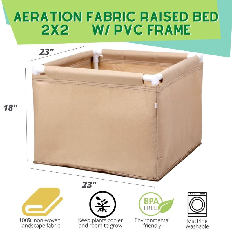 Greenhaus Gardening Portable Fabric Planter Box for Herbs Vegetables and Fruits