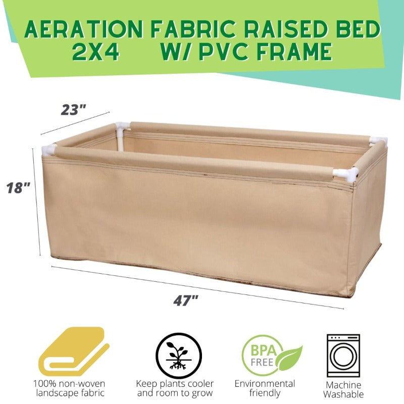 Greenhaus Gardening Portable Fabric Planter Box for Herbs Vegetables and Fruits