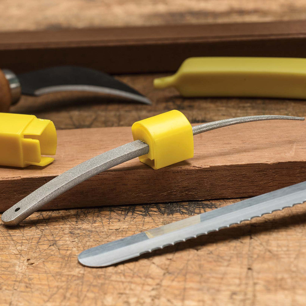 Greenhaus Gardening Compact Curved Sharpener for Tools, Knives & Burrs