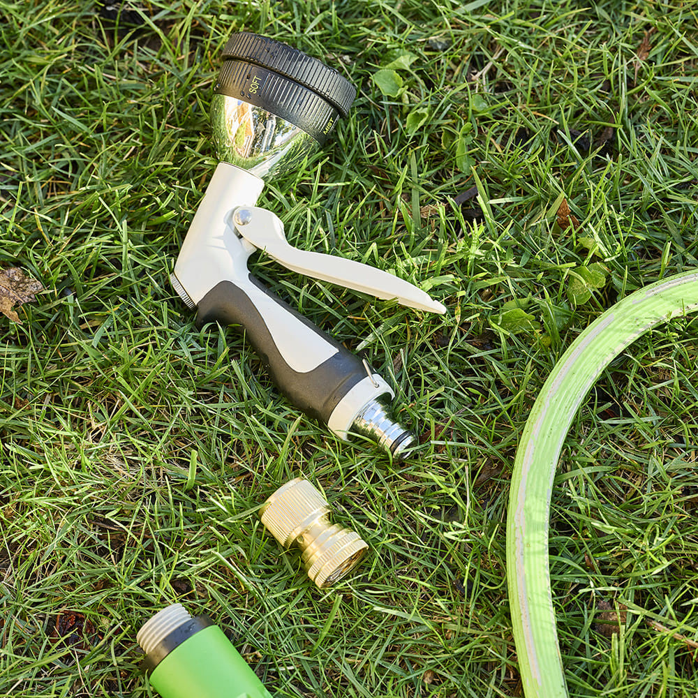 Greenhaus Gardening Garden Hose Nozzle – Quick Attach Sprayer with Four Spray Modes