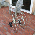 Greenhaus Gardening Hose Reel Cart with Smooth Crank Rewind System