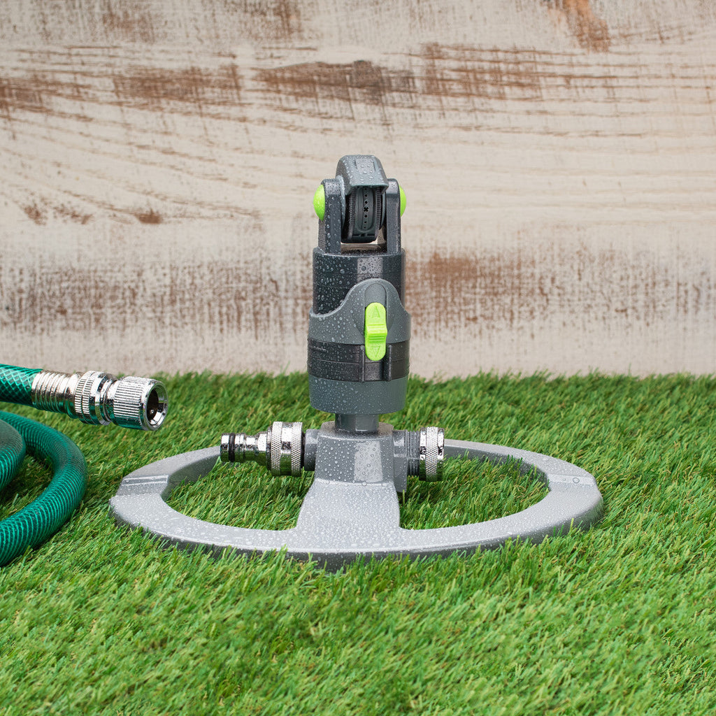 Greenhaus Gardening Circular Sprinkler – Adjustable Arc and Spray Control