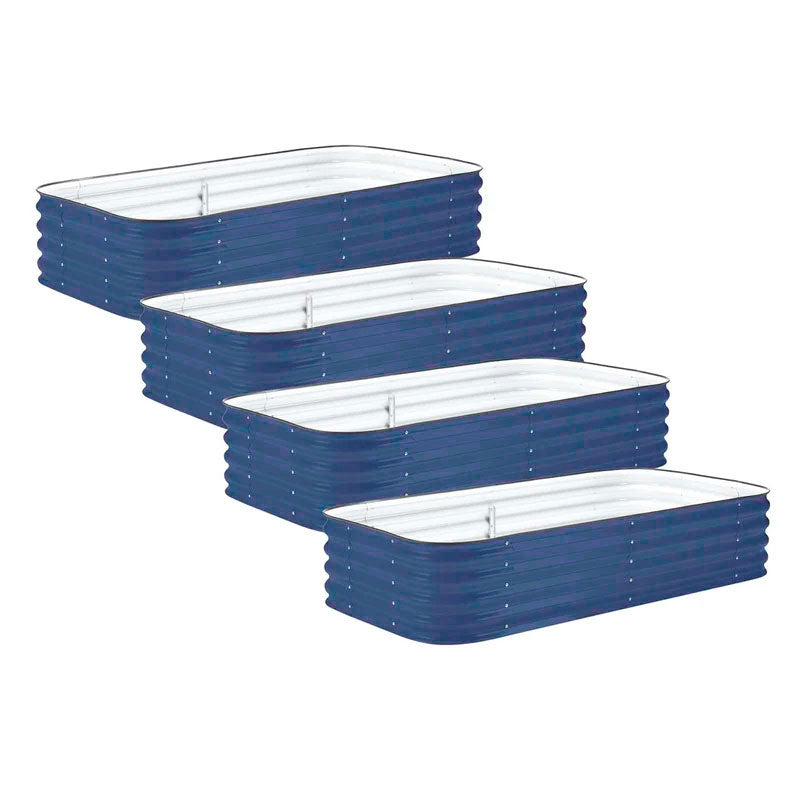 Greenhaus Gardening Metal Grow Beds 4-Pack for Flower and Herb Gardens