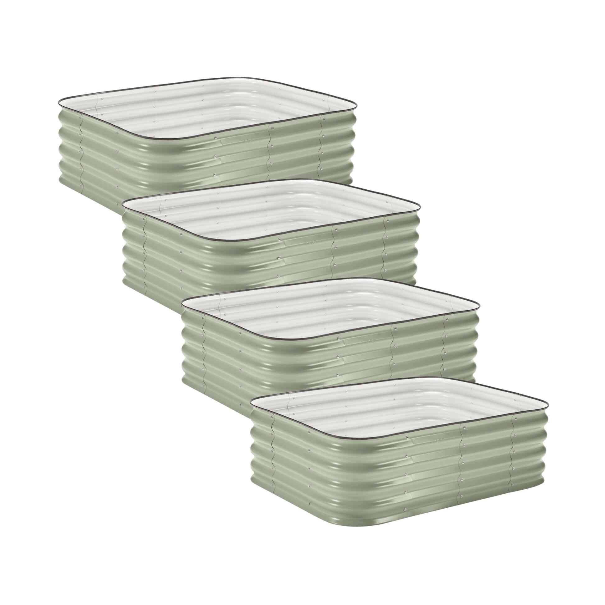 Greenhaus Gardening 4-Pack Medium Modular Metal Raised Garden Bed Kit 15" Tall