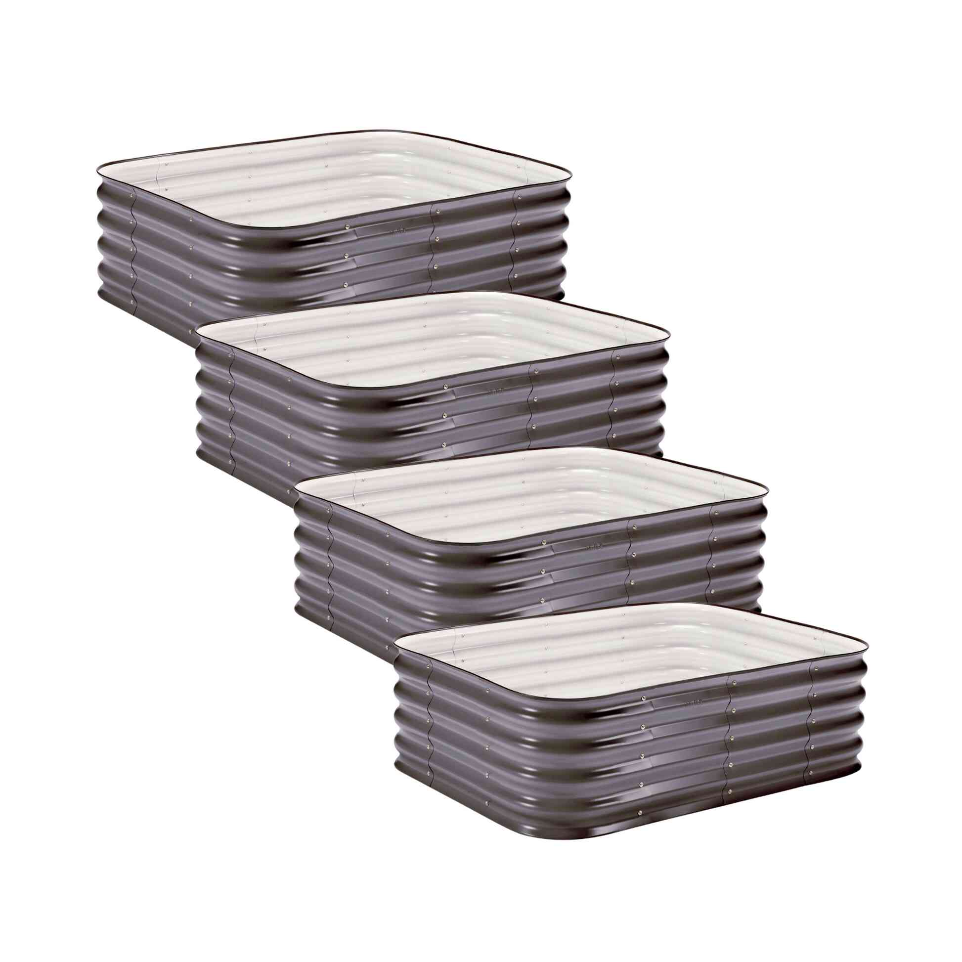 Greenhaus Gardening 4-Pack Medium Modular Metal Raised Garden Bed Kit 15" Tall