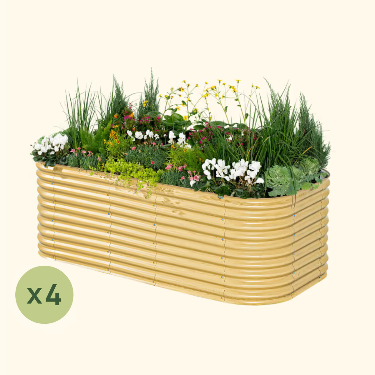 Greenhaus Gardening 4-Pack 32" Extra Tall 10-in-1 Jumbo Modular Metal Raised Garden Bed Kit