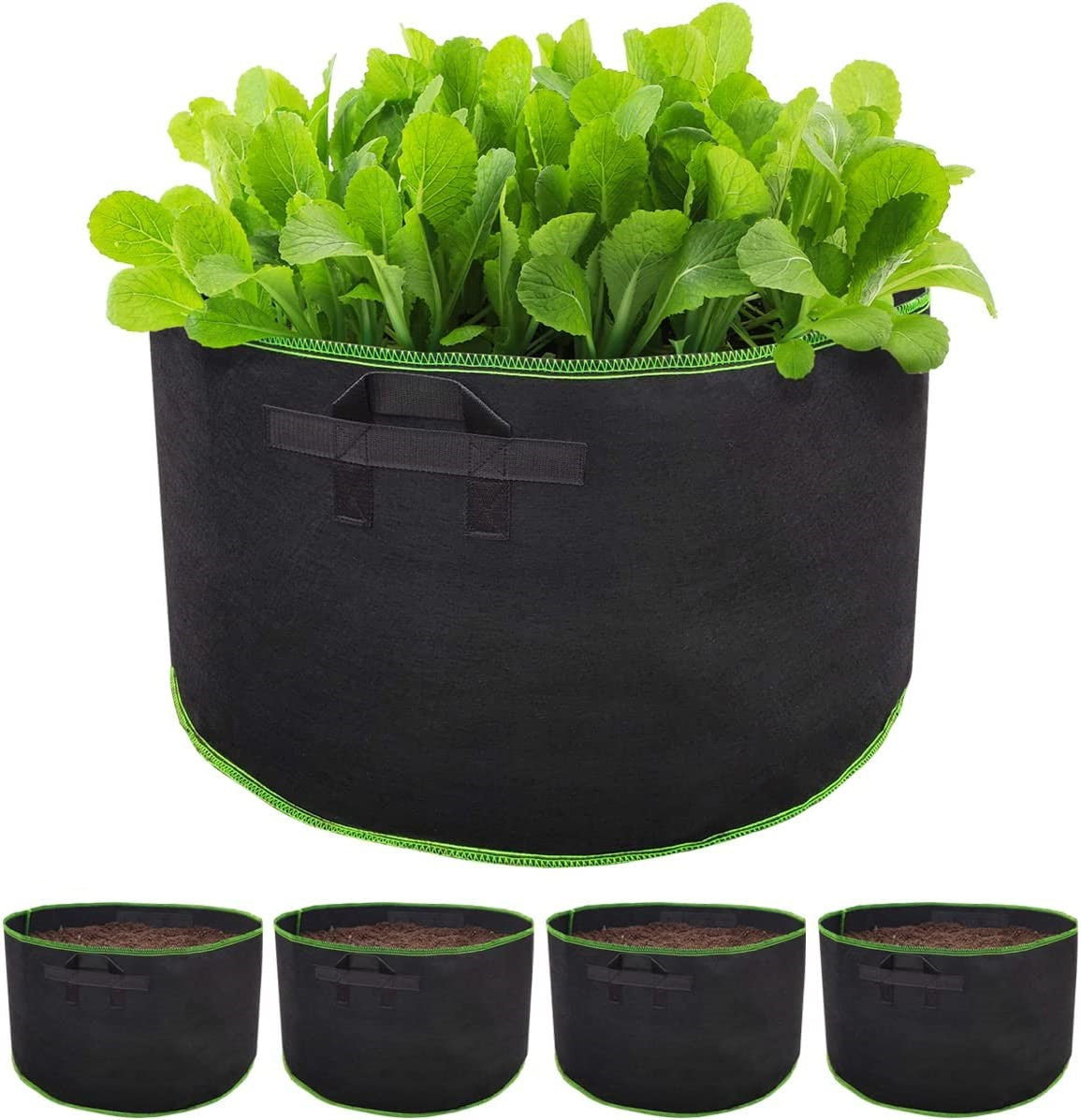 Greenhaus Gardening Reinforced Fabric Grow Bags for Vegetables and Flowers