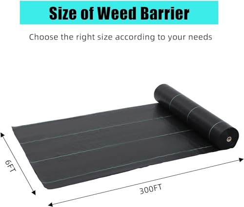 Greenhaus Gardening Weed Control Fabric 6 FT x 300 FT Black