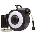 Greenhaus Gardening 100 ft Retractable Garden Hose Reel with Auto Rewind & 9-Pattern Nozzle
