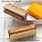 Greenhaus Gardening Wooden Cleaning Brush with Natural Fiber Bristles