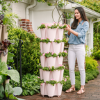 Greenhaus Gardening Vertical Planter Basketweave 5-Tier Planter for Small Gardens