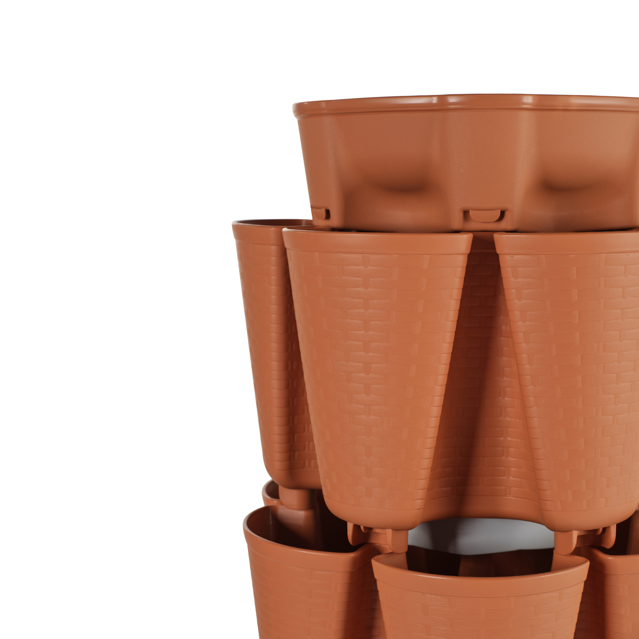 Greenhaus Gardening Vertical Planter Basketweave 5-Tier Planter for Small Gardens