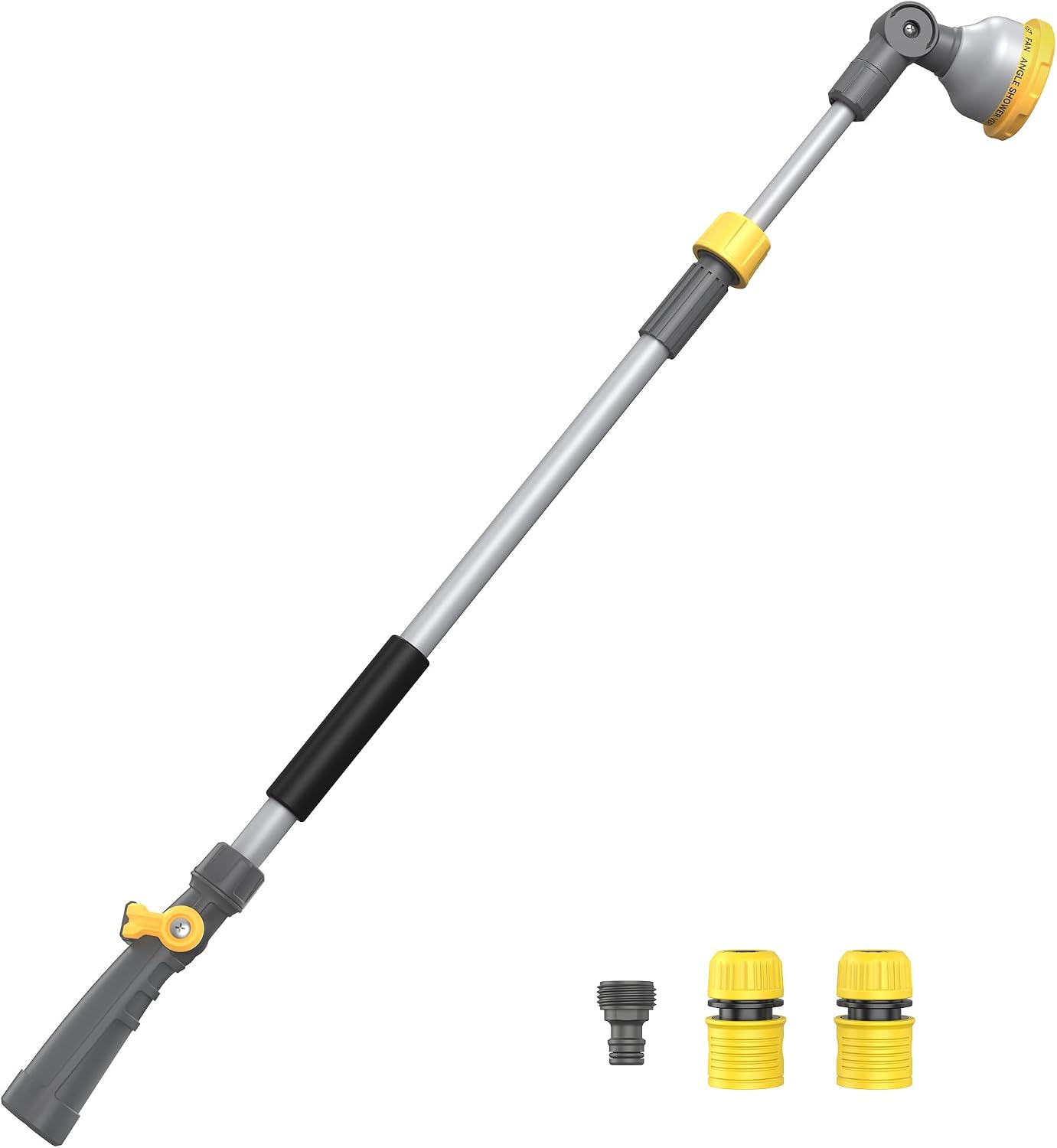 Greenhaus Gardening Adjustable Garden Hose Watering Wand with 180° Swivel Head