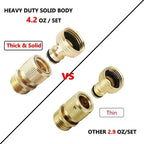 Greenhaus Gardening Solid Brass Garden Hose Quick Connect Set, 3/4 Inch GHT, 2 Sets