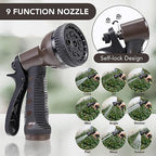 Greenhaus Gardening 100 ft Retractable Garden Hose Reel with Auto Rewind & 9-Pattern Nozzle