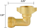 Greenhaus Gardening Brass Elbow Hose Connector for Water Flow and Hose Protection