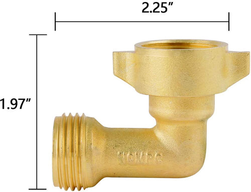 Greenhaus Gardening 90 Degree Hose Elbow Adapter with Male to Female Connection