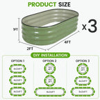 Greenhaus Gardening Galvanized Steel Raised Garden Bed Kit for Vegetables