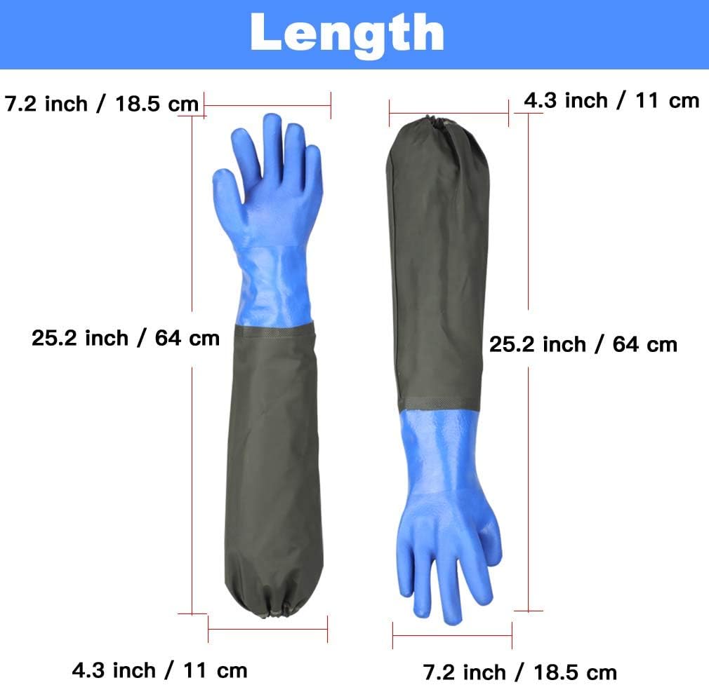 Greenhaus Gardening Heavy-Duty PVC Chemical Resistant Gloves, 25-Inch Waterproof Protection