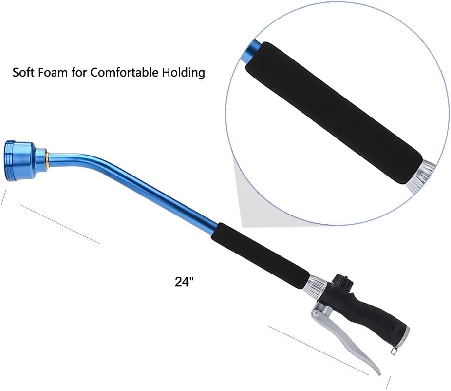 Greenhaus Gardening Lightweight Aluminum Watering Wand with Gentle Rain Shower