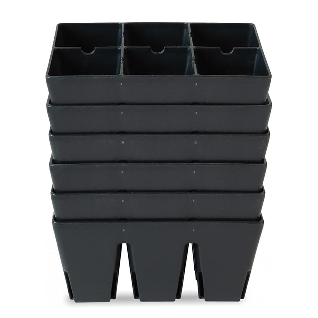 Greenhaus Gardening Seed Starting Trays 6-Cell Recycled Plastic Nursery Inserts