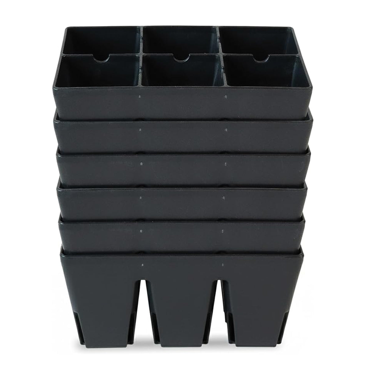 Greenhaus Gardening Seed Starting Trays 6-Cell Recycled Plastic Nursery Inserts