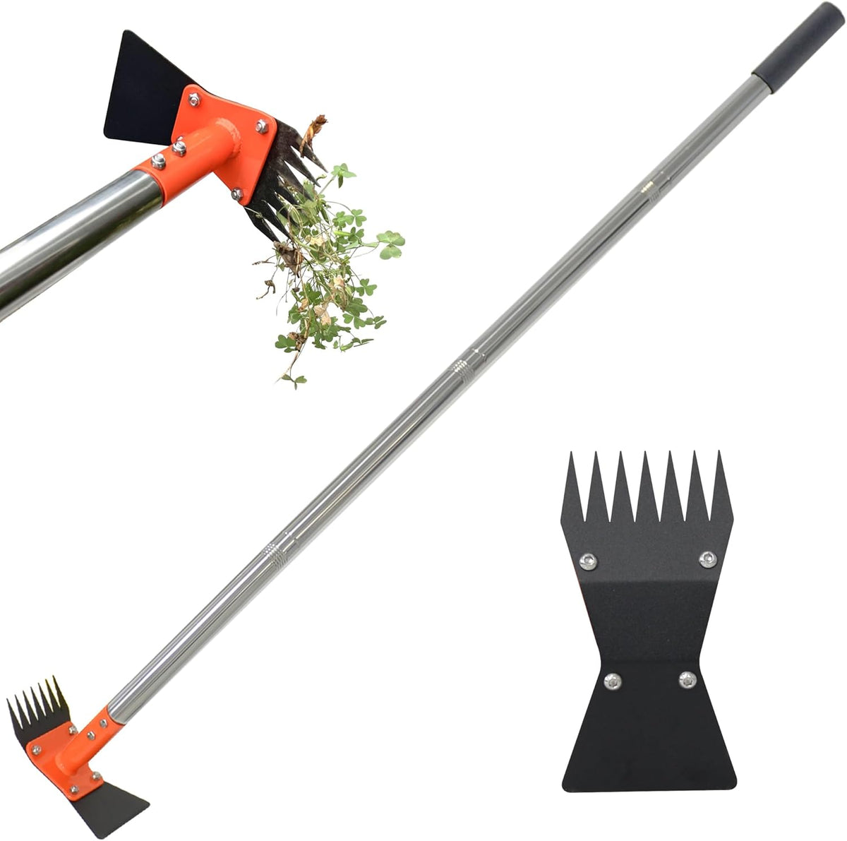 Greenhaus Gardening 2-in-1 Garden Hoe and Weed Puller with Adjustable Long Handle