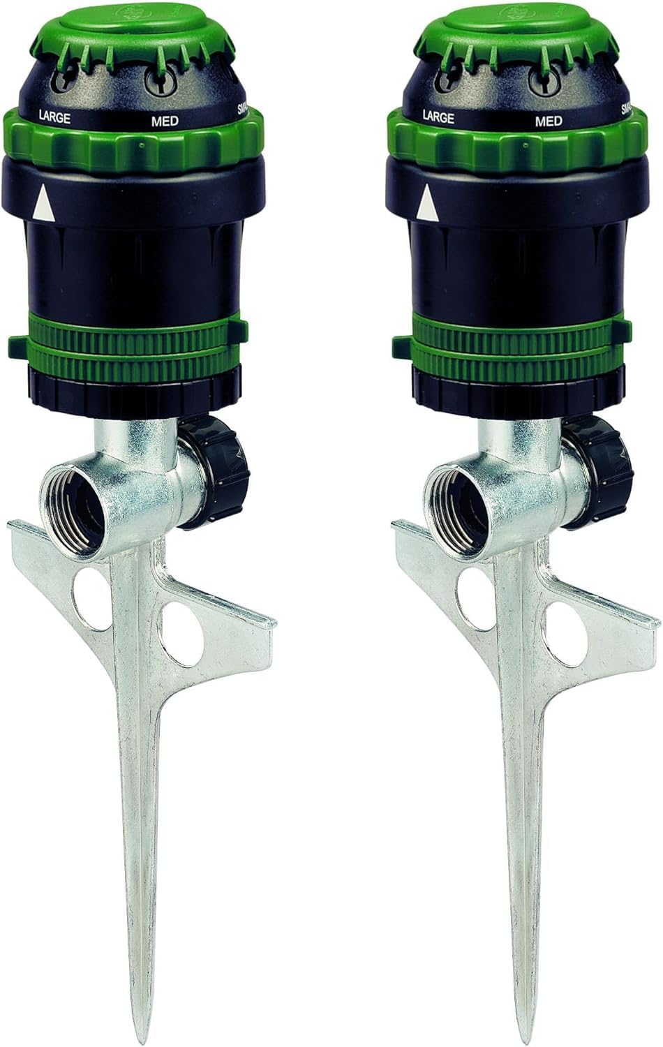 Greenhaus Gardening Metal Spike Rotating Sprinkler for Lawn & Garden Watering