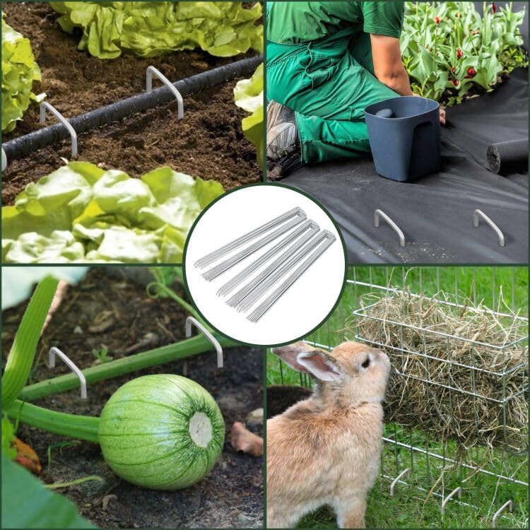 Greenhaus Gardening Heavy-Duty U-Shaped Garden Stakes, 50 Pack