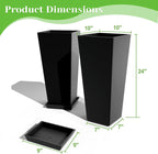 Greenhaus Gardening Modern Self-Watering Tall Planter Set